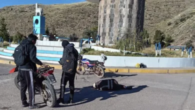 Accidente de moto lineal en ovalo de ingreso al distrito De Nunoa